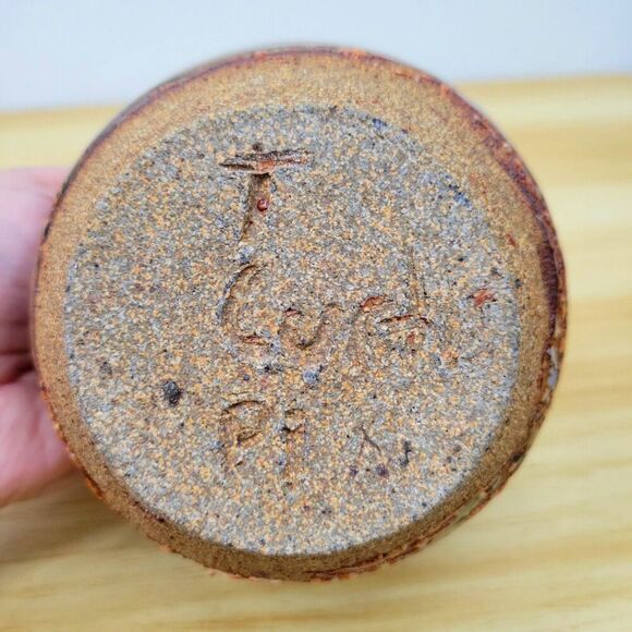 Tom Gray Pottery “TGP” Studio Vase • Seagrove NC • Rustic Earth Tone-Glazed - Picture 7 of 12